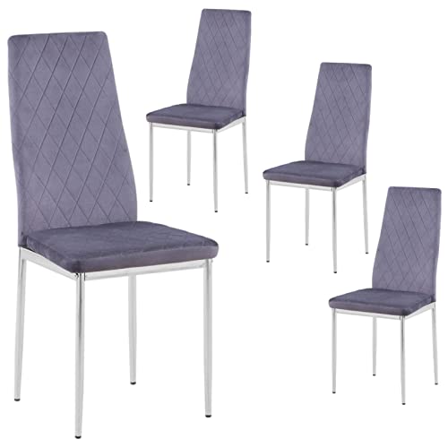 GOLDFAN Esszimmerstühle 4er Set Stühle Design Moderner küchenstühle Polsterstuhl Samt mit hoher Rückenlehne，42x55x98cm von GOLDFAN
