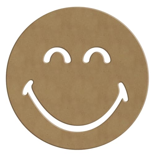Gomille - Smiley Lächeln – 14 x 14 cm – Form aus Holz zum Dekorieren – PEFC-zertifiziert 100% – 4198 von GOMILLE
