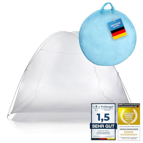 Fliegennetz Automatik Pop-Up Moskitozelt Mosquitonetz Fliegengitter; Mobiler XXL Insektenschutz mit 200 x 200 cm 2 personen Reisen von GOODS+GADGETS