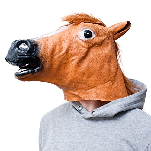 GOODS+GADGETS Pferdemaske für Karneval & Halloween Pferde Kostüm Maske aus Latex Fancy Dress Gesichtsmaske Tiermaske Pferdekopf von GOODS+GADGETS
