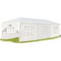 3 x 9 m Partyzelt, Pavillon Zelt mit 8 Seitenwaende mit Fenstern, Festzelt mit Metall - Konstruktion aus pe- Plane, für Feste Party Hochzeit, Weiss von GOPLUS