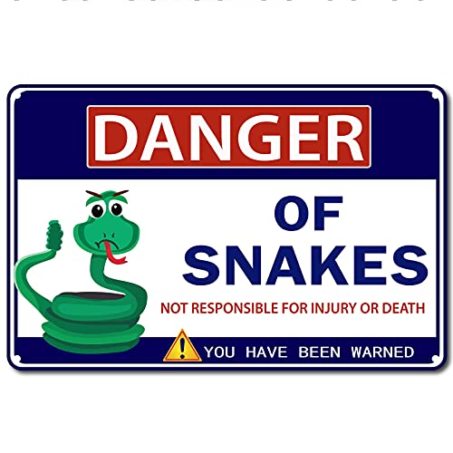 GORGECRAFT SCHLANGENGEFAHR Schild Schlangen Warnung Sicherheit Metallblechschild Für Hof Feldzaun Schlangenhöhle Lebensraum, 12x8 Zoll von GORGECRAFT