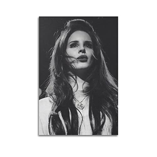 GOSER Lana Del Rey Black And White Poster Poster Dekorative Malerei Leinwand Wandkunst Wohnzimmer Poster Schlafzimmer Malerei,Wandkunst Bilddruck Moderne Familienzimmer Dekor 12x18inch(30x45cm) von GOSER