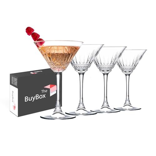 Vintage Martini Gläser Set, 4 Stück (7,4 oz/220 ml). Cocktailgläser, Champagner und Margarita Gläser, Prosecco und Espresso Martini Gläser, Champagner Schalen von GOSOYO