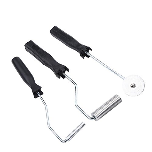 Laminierwalzen Set, 3 Stück Fiberglas Laminierrolle Roller Kit Aluminiumlegierung Farbmischer Paddel Blasen Werkzeugroller für Herstellung von Glasstahl, Ausrichten und Verdichten von GOTOTOP