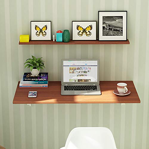 GOUDANING Klappbarer, zusammenklappbarer Schreibtisch, hängender Drop-Leaf-Tisch, platzsparend für Arbeitszimmer, Schlafzimmer, Badezimmer-Nuss von GOUDANING