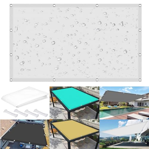 Sonnensegel Quadrat Wasserdicht 1.4 x 2 m 98% UV Schutz Sonnensegel Balkon mit Ösen Und Kordel,PES Polyester für Balkon Terrasse Garten Camping, Weiß von GOUSAILS