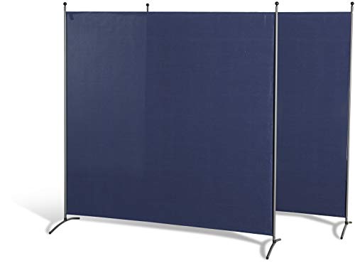 GRASEKAMP Qualität seit 1972 Doppelpack Stellwand 180x180 cm - blau - Paravent Raumteiler Trennwand Sichtschutz von GRASEKAMP Qualität seit 1972