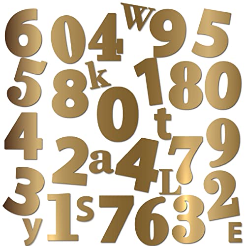 Gestanzte Buchstaben & Nummern Hausnummer - PVC Hausnummer - Anpassbares Zeichen (5XL - 22cm Or Mat/Mattgold) von GRAVURE CONCEPT