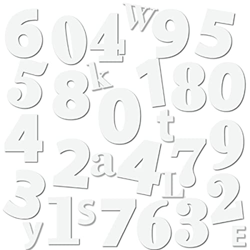 Gestanzte Buchstaben & Nummern Hausnummer - PVC Hausnummer - Anpassbares Zeichen (M - 10cm, Blanc/Weiß) von GRAVURE CONCEPT