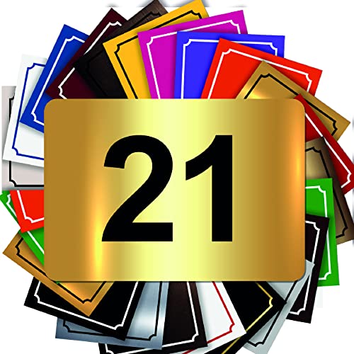 Selbstklebende Briefkastennummer - Hausnummer aus PVC - Gravierte Plakette zum Anpassen - GROß 10 x 7 cm (Or Brillant - Glänzendes Gold) von GRAVURE CONCEPT