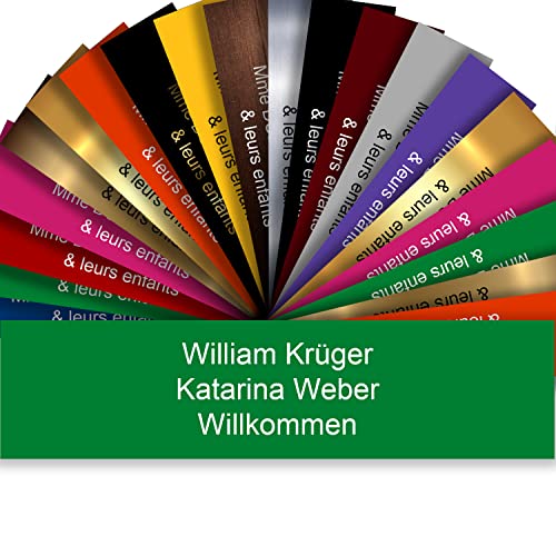 Selbstklebendes Briefkastenschild aus PVC - Gravierte Platte zum Anpassen 10 x 2,5 cm - 21 Farben erhältlich (Vert - Grün) von GRAVURE CONCEPT