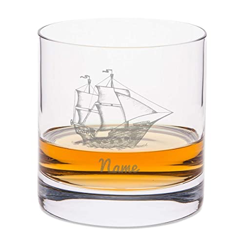Leonardo Whiskyglas mit Gravur - Segelboot - Personalisiert mit Name - Graviertes Whisky Glas mit Schiff Motiv - Geschenke für Whisky Liebhaber zum Geburtstag - Geschenk für Ihn Papa von GRAVURZEILE