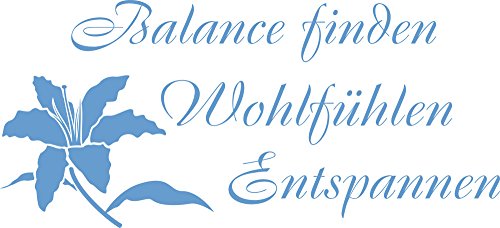 GRAZDesign Wandtattoo Bad Sprüche Balance finden Wandaufkleber Bad Deko - 88x40cm / 056 lichtblau von GRAZDesign