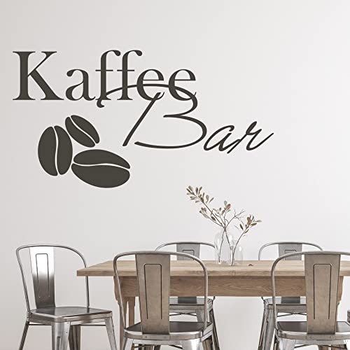 GRAZDesign Wandtattoo Kaffee Bar Kaffeebohnen | Wandaufkleber Küche selbstklebend - 76x40cm / 090 silbergrau von GRAZDesign