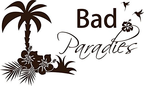 GRAZDesign Wandtattoo Bad Bad Paradies Sprüche | Türaufkleber für Badezimmer, Wellness - 67x40cm / 080 braun von GRAZDesign