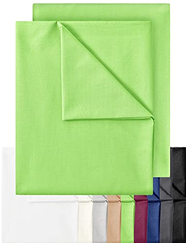 GREEN MARK Textilien 2er Pack Klassische Bettlaken Betttuch Laken Leintuch Haustuch 100% Baumwolle ohne Gummizug vielen Größen und Farben Größe: 240x275 cm, Apfel grün von GREEN MARK Textilien