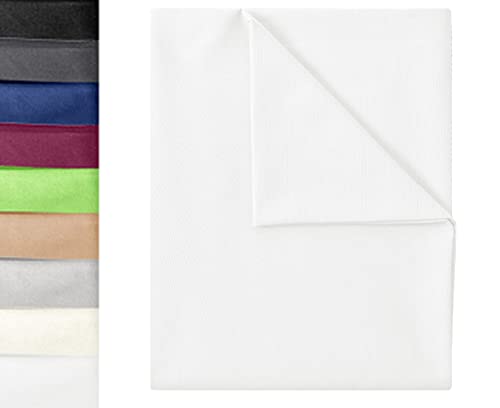 GREEN MARK Textilien Klassische Bettlaken | Betttuch | Laken | Leintuch | Haustuch 100% Baumwolle ohne Gummizug vielen Größen und Farben Größe: 150x250 cm, weiß von GREEN MARK Textilien