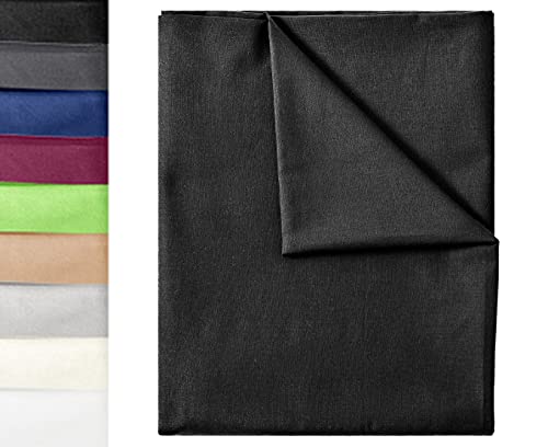 Klassische Bettlaken | Betttuch | Laken | Leintuch | Haustuch 100% Baumwolle ohne Gummizug von GREEN MARK Textilien® in vielen Größen und Farben Größe:150x250 cm, schwarz von GREEN MARK Textilien