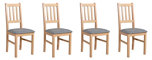GREKPOL - 4er Set Esszimmerstühle Gepolsterter Stuhl mit Buchenholz Beinen und Weich Gepolsterte Chair für Esszimmer Küche -BOS 4 (4-er) von GREKPOL
