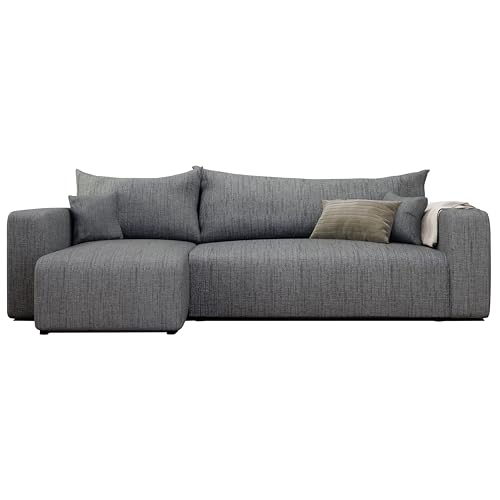 GREKPOL Ecksofa Piano Stoff Couch Sofa mit Schlaffunktion und Bettkasten Schlafsofa Polsterecke Couchgarnitur Ecke Bettcouch - Universal (Baltimore Mouse) von GREKPOL