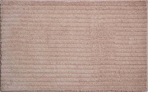 Grund 3D Badteppich 100% Polyester, ultra soft, rutschfest, RIFFLE, Badematte 60x100 cm, schokosahne von Grund