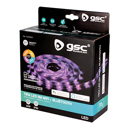 GSC Smart-LED-Streifen, 5 m, 4,8 W/M RGB + 2700-6000 K IP65 204035001 204035001 von GSC
