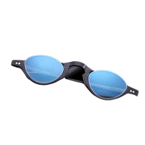 GSKD Halbmond Mode Retro-Leser Anti-Blaulicht Lesebrille Unisex Halbrahmen Computerbrille Schwarz Klar Lesebrillen (Color : Black, Size : +2.0) von GSKD