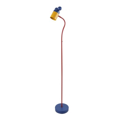 GTV - Stehleuchte MAUS - max.250V, 50/60Hz, 1*E27, max.25 W, IP20, Ø 8 cm, marineblau/gelb - Stehlampe Standlampe Kinderzimmer von GTV