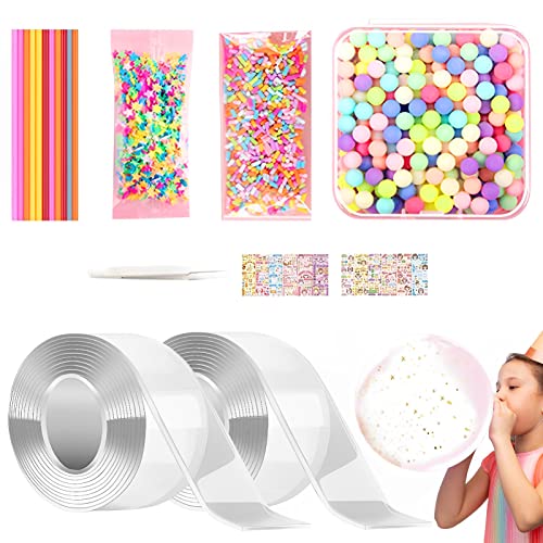 28 StüCke Selbstklebendes Nano Tape Bubble Aufblasbares Aufblasbares Luftpolsterband, Nano Tape Blase,Selbstklebendes Nano Tape Bubble Nano Tape Blase Mit Pailletten Aufkleber Strohdiy Nano Tape von GUAHKUN