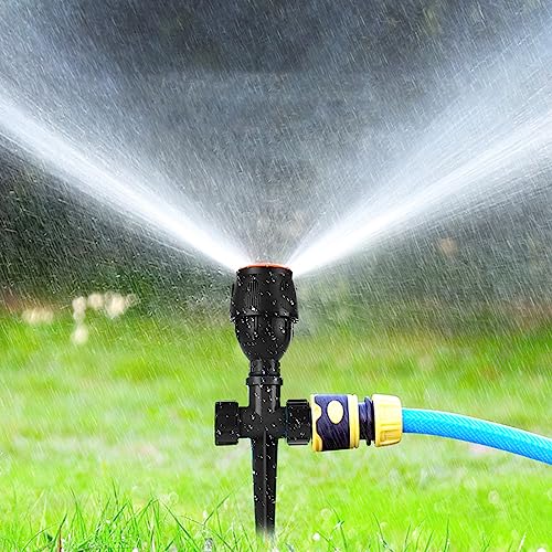 Rasensprenger, Sprinkler mit 360-Grad-Drehung, Edelstahl Rotary Bewässerungs-Stativ Teleskopstütze Sprinkler,Teleskop Stativregner, Teleskopstativsprinkler Für Große Flächen, Hof, Garten, Rasen von GUAHKUN