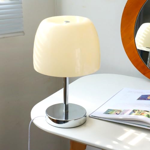 GUANSHAN Retro Pilz Glas Tischlampe Nachtlicht Elegante und Licht Luxus Nachttisch Dekorative Tischleuchte Für Schlafzimmer, Wohnzimmer, Esszimmer von GUANSHAN