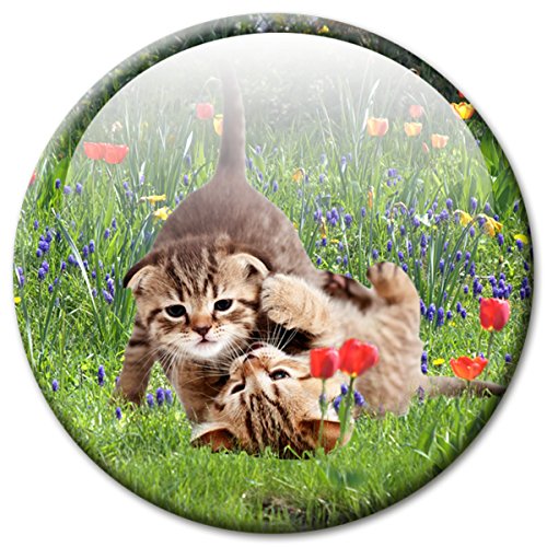 Kühlschrankmagnet Katze mit lustigem Katzenmotiv „Katzen in der Wiese!“, Magnete für Magnettafel, Bunt, stark groß rund 50mm von GUMA Magneticum