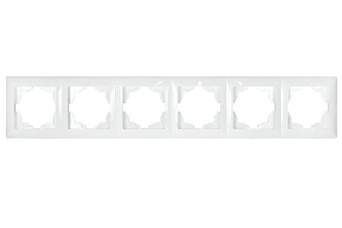 Gunsan Visage 6-fach Rahmen für 6 Steckdosen Schalter Dimmer Weiss von GUNSAN