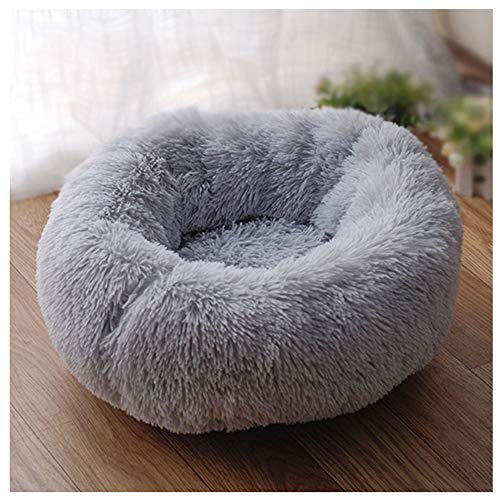 GUOCU Haustierbett Hundesofa Katzensofa Donut Kuschelnest Warmes Weiches Plüsch Hundekörbchen Hundesofa Mit Rutschfestem Boden Für Kleine Mittelgroße Haustiere,Grau,XXS:30cm von GUOCU