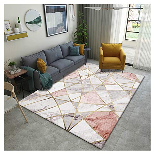 GUOCU Teppich Designerteppich Interieur Teppich Wohnzimmerteppich Kurzflor Teppich Mit Konturenschnitt Karo Moderne Teppiche Geometrische Muster Patchwork Teppich Trend Vintage Teppich,Bunt34,120x160 von GUOCU