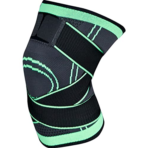 GUYIRT Circa Knee Kniebandage, 2 Stück, Tmungsaktiv Unisex Knieorthese mit Verstellbaren Riemen, für Outdoor Sportarten oder Kraftübungen-grün-L von GUYIRT