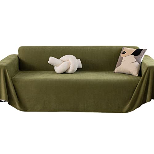 GUYIRT Sofa überzug 3-Sitzer und 2-Sitzer, Vier Jahreszeiten Universal Couchdecke, Multifunktional Kuscheldecke für Wohnzimmer, Waschbar-Grün-180 x 340 cm (70 x 133 Zoll) von GUYIRT
