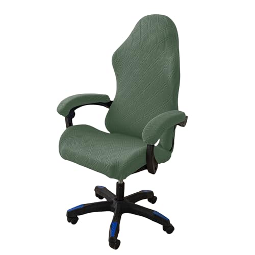Gaming Stuhl Bezug Mit 2 Armlehnenbezügen, rutschfest Gaming Stuhlhussen, Sesselschutz Für Rennstühle, Spielstuhl-Grün von GUYIRT