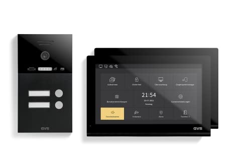 GVS - 2-Familienhaus IP Video Türsprechanlage AVS5540A - Mit 2x10 Zoll Monitor, App, HD-Kamera & Türöffner Funktion (RFID) - Türklingel Sprechanlage Gegensprechanlage von GVS