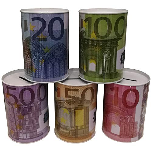 3 er Set Spardose Geldschein Euroschein Metall Sparbüchse Geldschein Sparschwein Euro Sparen von GW Handels UG