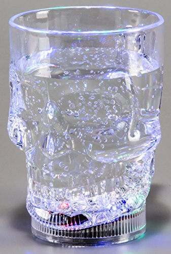 GW Handels UG LED Trinkglas, Totenkopfglas, Haloweenglas 350 ml blinkend bunt von GW Handels UG