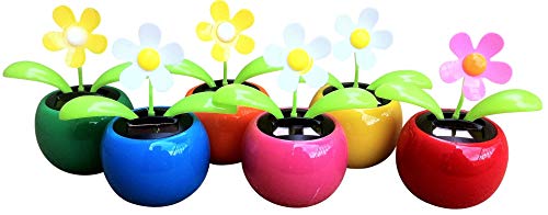 GW Handels UG Solarblume, Wackelblume 4er-Set Verschiedene Motiv Blume mit farbigen Top von GW Handels UG