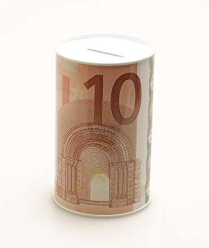 Spardose Geldschein Euroschein Metall Sparbüchse Geldschein Sparschwein Euro Sparen (10 Euro) von GW Handels UG