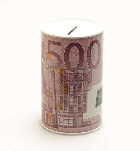 Spardose Geldschein Euroschein Metall Sparbüchse Geldschein Sparschwein Euro Sparen (500 Euro) von GW Handels UG