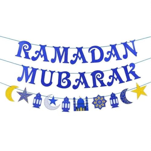 Eid Ramadan Mubarak Dekor-Banner für Zuhause, islamische, muslimische Party, Hochzeit, Dekoration, Festivals, Zubehör, hängende Wand, D3N6 Ornament von GXFCAI