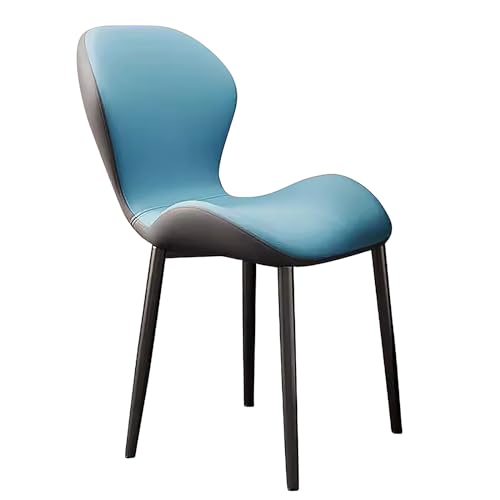 GXFCC Esszimmerstühle, PU-Stuhl Esszimmer mit Gepolsterter Rückenlehne, Esszimmerstuhl, Schminktisch Stuhl, für Esszimmer/Büro (Color : Blue+Grey) von GXFCC