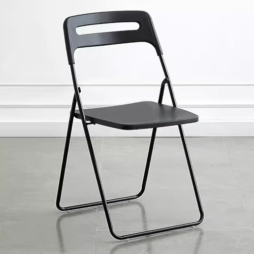 GXFCC Kunststoff-Klappstuhl, Outdoor-Stuhl, Leicht und Langlebig, mit Tragegriff-Rückenstühlen, Platzsparender Stuhl, Einfache Aufbewahrung für den Täglichen Gebrauch (Color : Black) von GXFCC