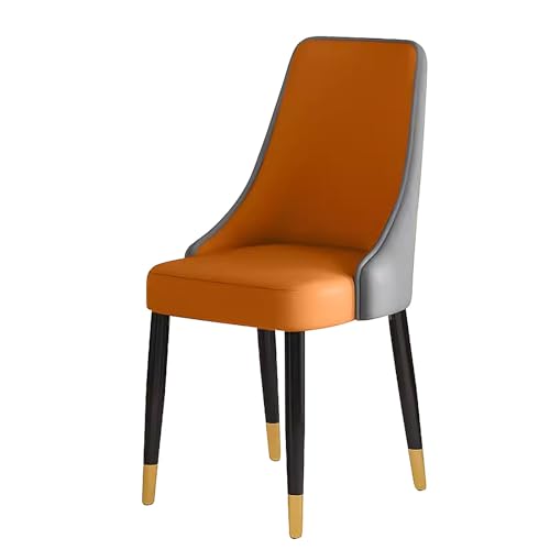 GXFCC Moderne Esszimmerstühle, Esszimmer Stühle, Gepolsterte Esszimmerstuhl mit Gebogener Rückenlehne, für Wohnzimmer, Küche, Esszimmer, Wohnzimmer (Color : Orange+Grey) von GXFCC