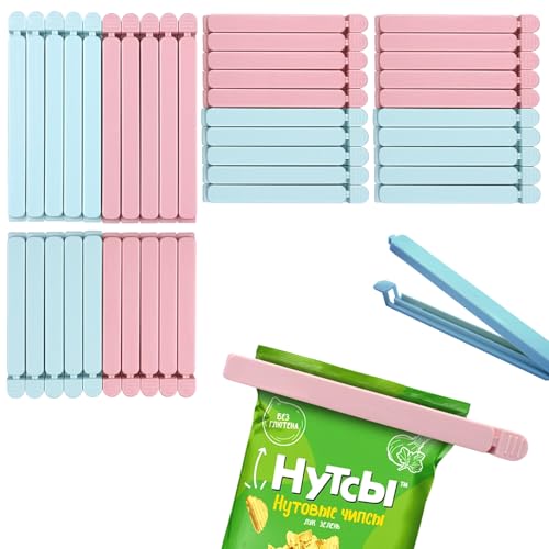 GYHWOFUL 40 Stück Verschlussclips für Beutel- 12/15 CM - Groß Bunt Clips für Tüten - Wiederverwendbar Verschlussklammern für Tüten - Klipser für Tüten für Zum Versiegeln von Lebensmitteln Snacks von GYHWOFUL